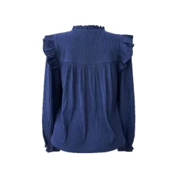 LIBERT� ESSENTIEL ANNI FRILL BLOUSE NAVY