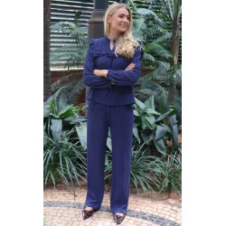 LIBERT� ESSENTIEL ANNI FRILL BLOUSE NAVY