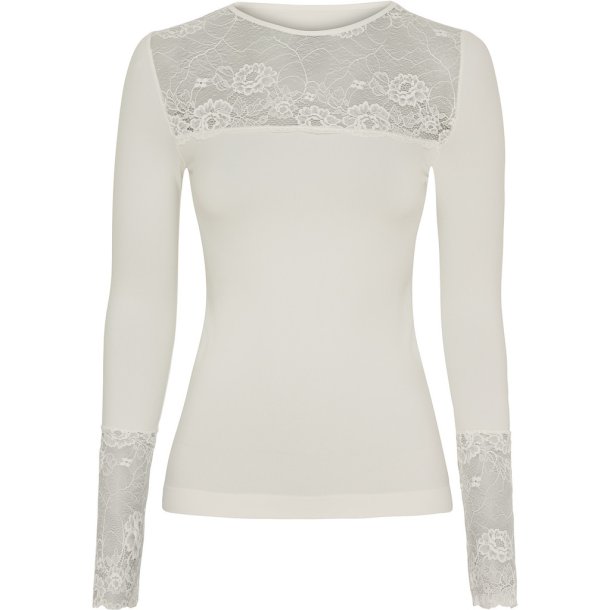 TIM &amp; SIMONSEN NANCY BLOUSE LACECHEST LS CREAM