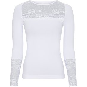 TIM & SIMONSEN NANCY BLOUSE LACECHEST LS HVID