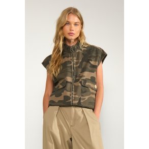 N�MPH NUCAMERON VEST BLOUSE FOREST NIGHT