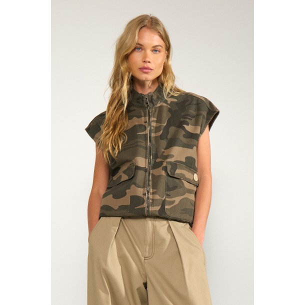 N�MPH NUCAMERON VEST BLOUSE FOREST NIGHT