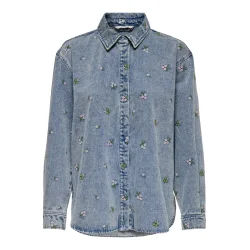 ONLY ONLVERA FLOWER SHIRT DNM L.BLUE