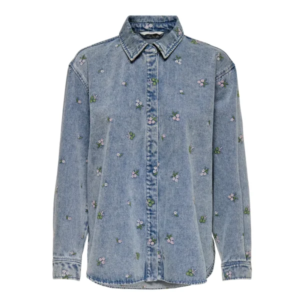 ONLY ONLVERA FLOWER SHIRT DNM L.BLUE