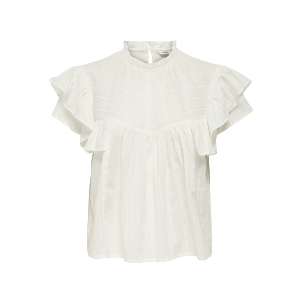 ONLY ONLHEIKE FRILL TOP WHITE