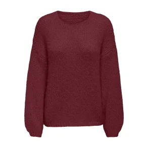 ONLY ONLNORDIC O-NECK KNIT CABERNET