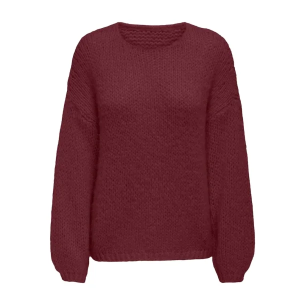 ONLY ONLNORDIC O-NECK KNIT CABERNET