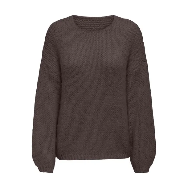 ONLY ONLNORDIC O-NECK KNIT BROWN