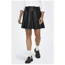 ONLY ONLUNA FAUX LEATHER SKIRT BLACK