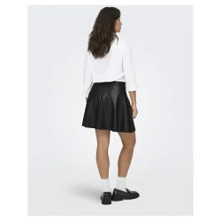 ONLY ONLUNA FAUX LEATHER SKIRT BLACK