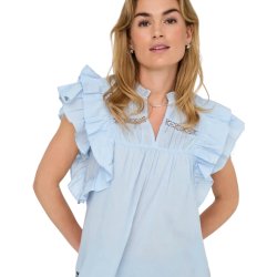 ONLY ONLSUNNY FRILL TOP BLUE
