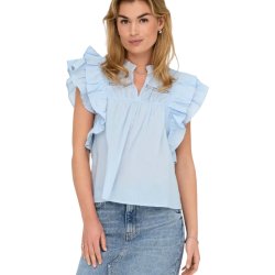 ONLY ONLSUNNY FRILL TOP BLUE