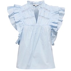 ONLY ONLSUNNY FRILL TOP BLUE