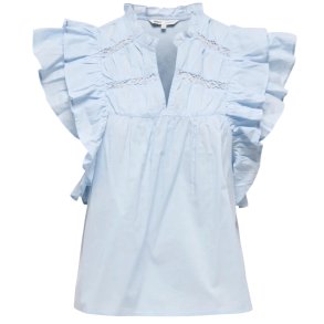 ONLY ONLSUNNY FRILL TOP BLUE