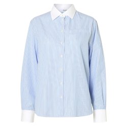SELECTED FEMME SLFILINA CONTRAST SHIRT BLUE