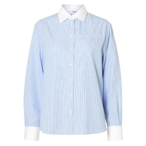 SELECTED FEMME SLFILINA CONTRAST SHIRT BLUE