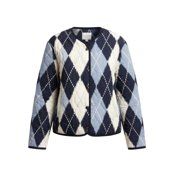 ISAKO HARLEKIN QUILT JACKET NAVY