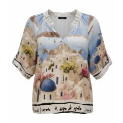 ISAKO MEDITERRANEAN BLOUSE BLUE