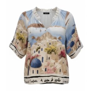 ISAKO MEDITERRANEAN BLOUSE BLUE