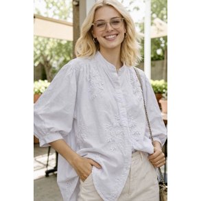 ISAKO ZIA COTTON SHIRT WHITE