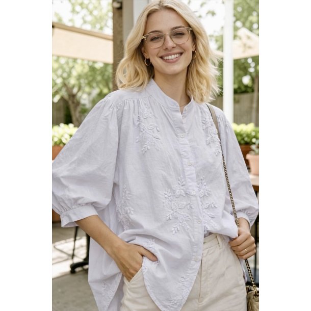 ISAKO ZIA COTTON SHIRT WHITE