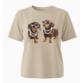 ISAKO SASCHA TEE DACHSDOG LIGHT BROWN