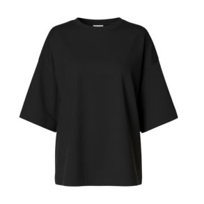 SELECTED FEMME SLFCOLWOMAN 2/4 OVERSIZED TEE BLACK