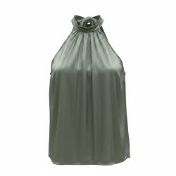 ISAKO TAYLOR HALTERNECK TOP ARMY GREEN