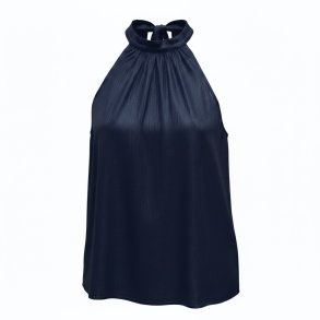 ISAKO TAYLOR HALTERNECK TOP NAVY
