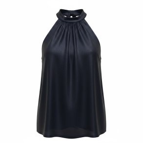 ISAKO TAYLOR HALTERNECK TOP BLACK