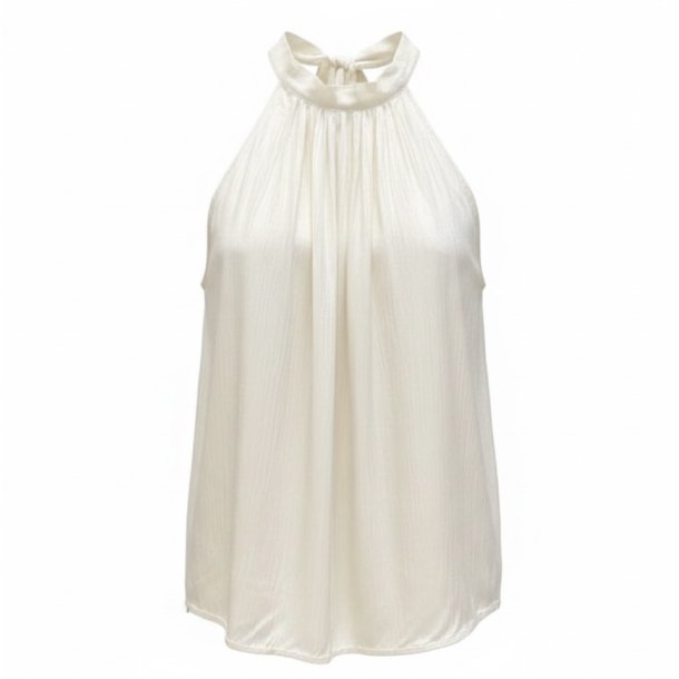 ISAKO TAYLOR HALTERNECK TOP CREME
