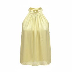 ISAKO TAYLOR HALTERNECK TOP YELLOW