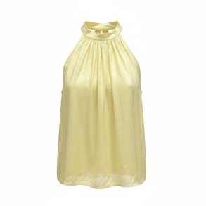ISAKO TAYLOR HALTERNECK TOP YELLOW
