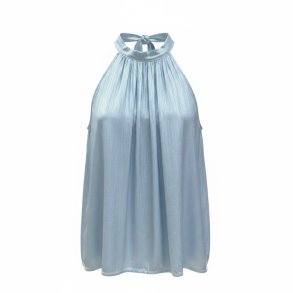 ISAKO TAYLOR HALTERNECK TOP LIGHT BLUE