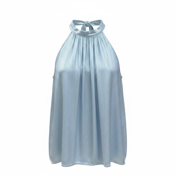 ISAKO TAYLOR HALTERNECK TOP LIGHT BLUE