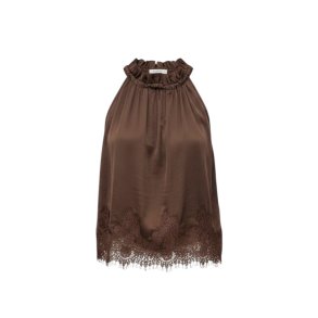 CONTINUE LIVA SATIN WITH LACE TOP BROWN 