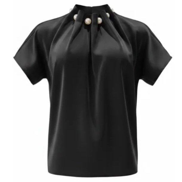 PREORDER (MAJ) LIBERT� ESSENTIEL PIP SS PEARL BLOUSE BLACK