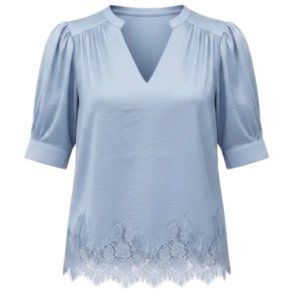 CONTINUE MOE LACE BLOUSE L.BLUE 