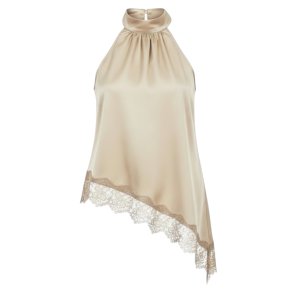 ISAKO SATIN LACE TOP BEIGE