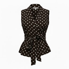 ISAKO BELLA SHIRT DARK BROWN DOT