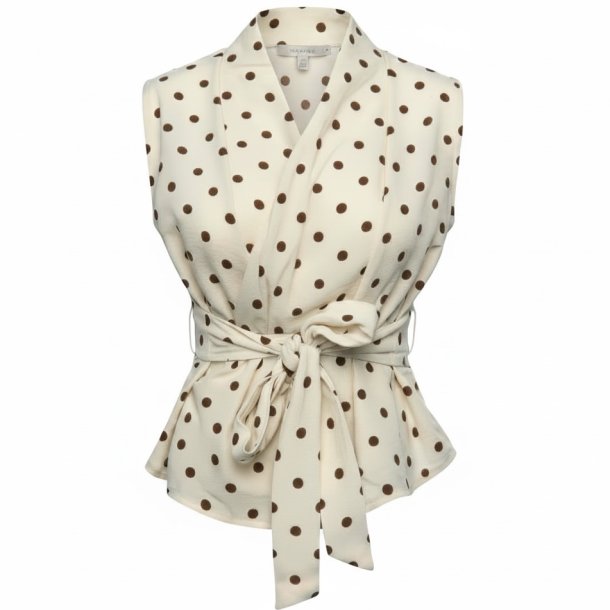 ISAKO BELLA SHIRT OFF WHITE/BROWN DOT