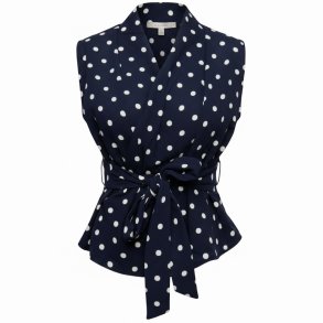 ISAKO BELLA SHIRT NAVY/WHITE DOT