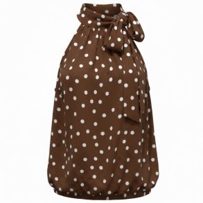 ISAKO ANNA HALTERNECK BROWN/WHITE DOT