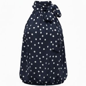 ISAKO ANNA HALTERNECK NAVY/WHITE DOT