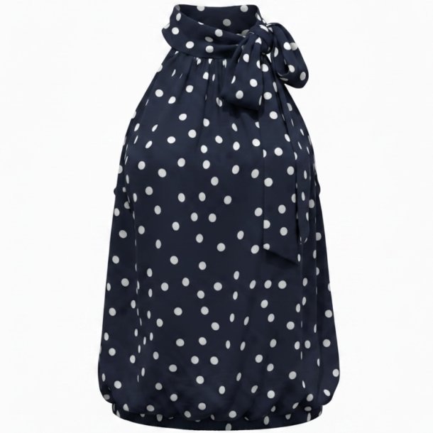 ISAKO ANNA HALTERNECK NAVY/WHITE DOT