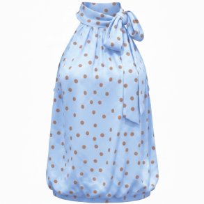 ISAKO ANNA HALTERNECK BLUE/BROWN DOT