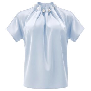 LIBERT� ESSENTIEL PIP SS PEARL BLOUSE L.BLUE