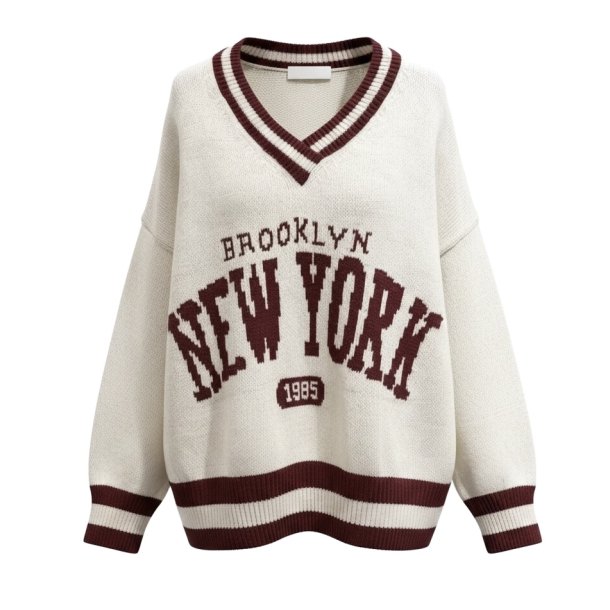 ISAKO NEW YORK SWEATER BEIGE/BORDEAUX