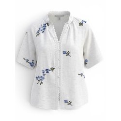 ISAKO BOHO FLOWER TOP BLUE