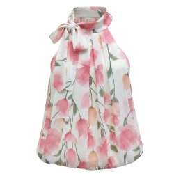 ISAKO ANNA HALTERNECK FLOWER ROSE